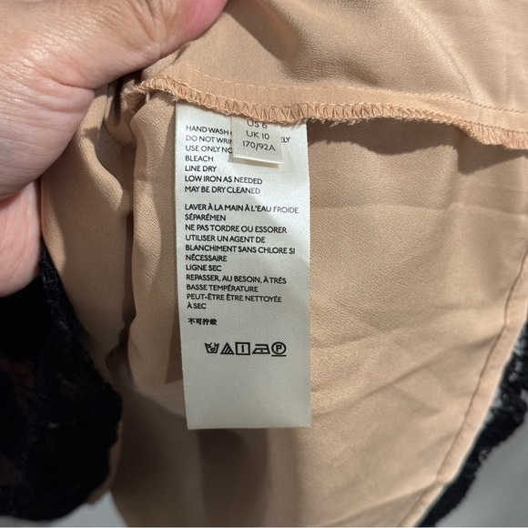 Free People Women's Size 6 Black Dangerous Love Plunge V-Neck Lace Mini Dress - Picture 4 of 8